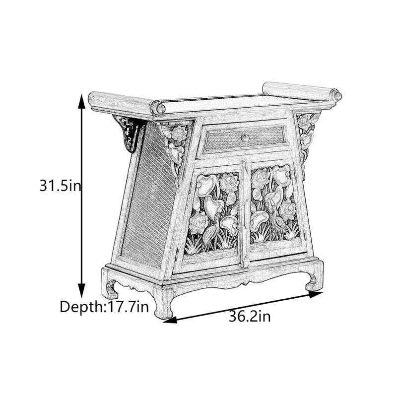 Carved Entryway Cabinet