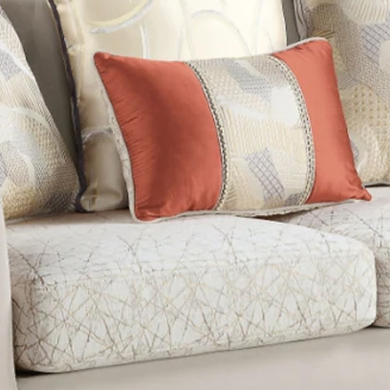 Causeuse rembourrée en tissu de velours beige Asmund