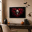 «Red Rose Heart» en forme de couronne entourant un art d'Halloween sur toile-760555000
