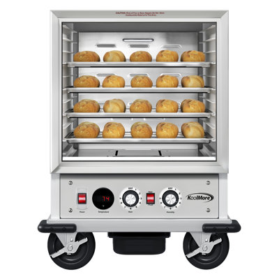 33 in. Commercial Insulated Half-Size Heated Holding Proofing Cabinet with 12-Pan Capacity and Glass Door in Silver (KM-CHP12-SIGL)