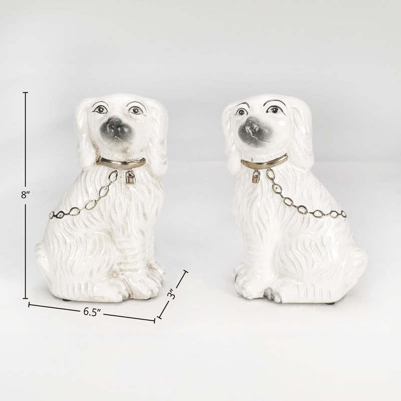 Ensemble de 2 figurines de chien Staffordshire