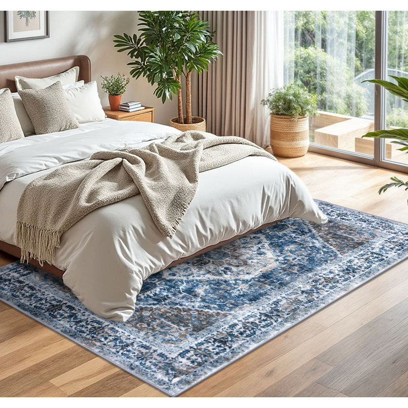 Tapis d'intérieur antidérapant Jodhveer , Rectangle 5 pi x 7 pi