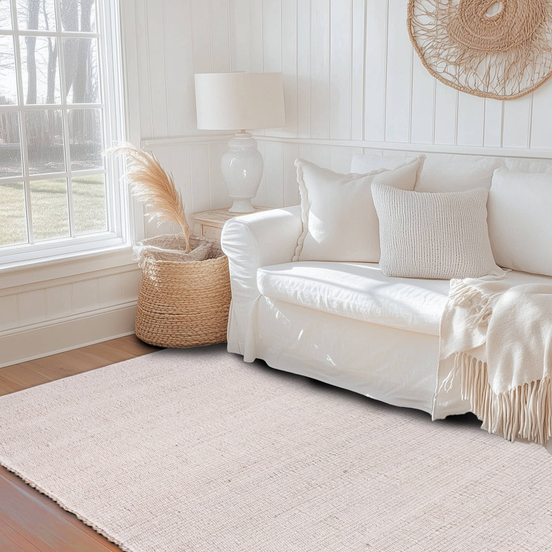 Colston Jute and Cotton Braided Farmhouse Rug, Rectangle 6' x 9'
