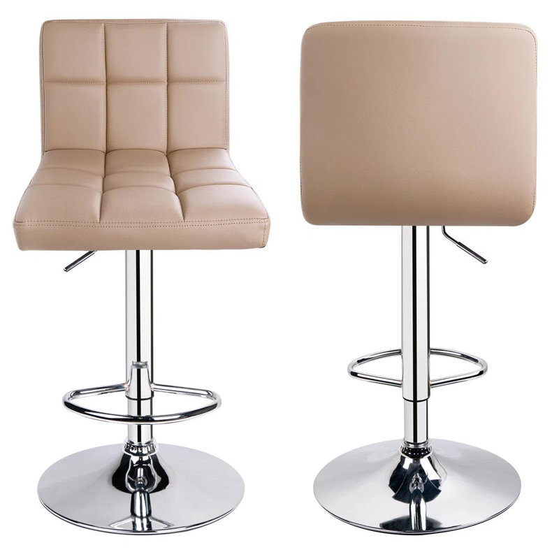 Tabouret de bar pivotant à hauteur réglable 32,5 po Ludmil, Kaki, 2