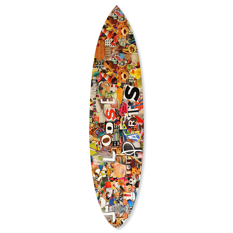 Katy Hirschfeld - Loose Parts Surfboard Flat Acrylic by Oliver Gal