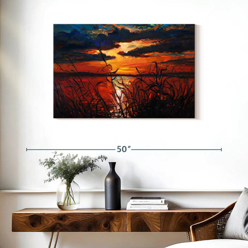 Coucher de soleil foncé Gillard, H 24 po x l 36 po