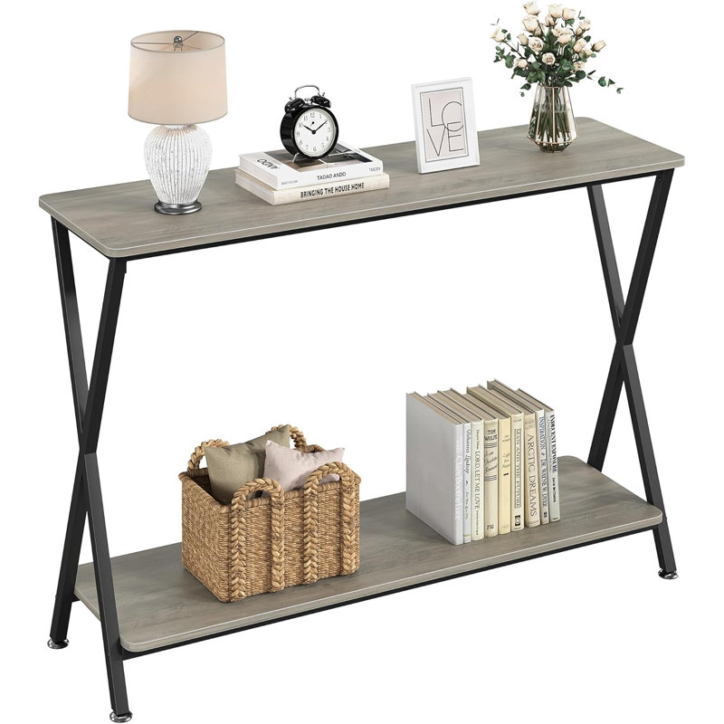 105cm Console Table, Gray / Black, Gray