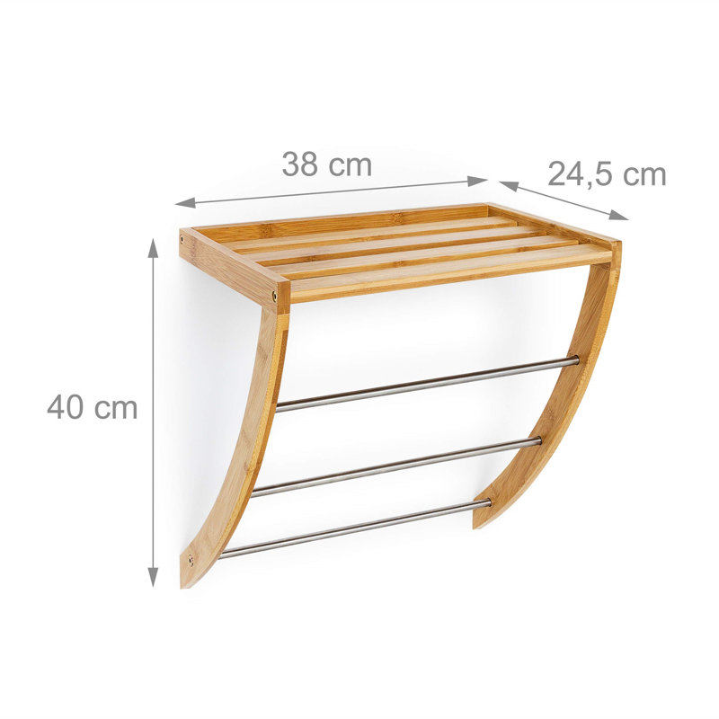 Perley 38cm Wood 3 Wall Towel Bar