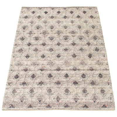 Tapis gris en laine tressé à la main à motif géométrique multicolore 5 pi 3 po x 7 pi 7 po Mulvey