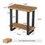 Ensemble de console et de table d'appoint en bois massif à bords vifs, ensemble de salon de ferme avec 1 console d'entrée et 1 table d'appoint