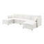 Canapé en U en chenille avec repose-pieds, canapé-lit double à 6 places, canapé spacieux de 134 x 66 po au choix pour le salon, coussins et housse chic et amovible