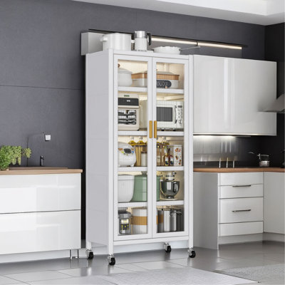 Open-door kitchen shelving Floor-to-ceiling multilevel household microwave storage cabinet bowls side cabinets cabinets Storage cabinets