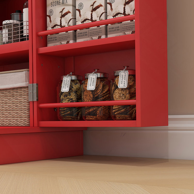 Garde-manger autoportant avec 12 tablettes de porte, portes doubles et tablettes réglables pour un rangement supplémentaire
