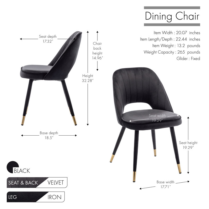 Alaetra Upholstered Dining Chair, Black