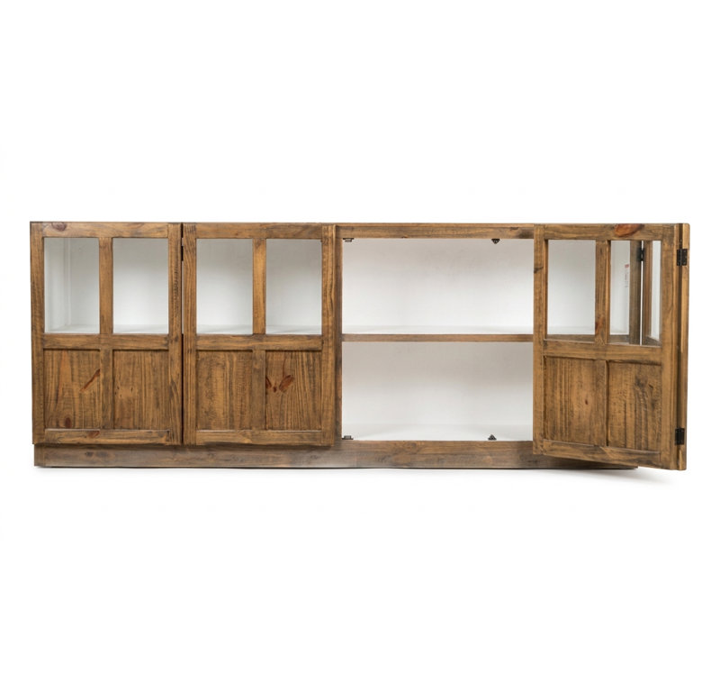 Rustic-Modern Solid Wood Sideboard, Cabinet - 91"