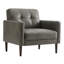 Fauteuil d'appoint 32,3 po capitonné en cuir végétalien avec pieds en bois massif-1900204687