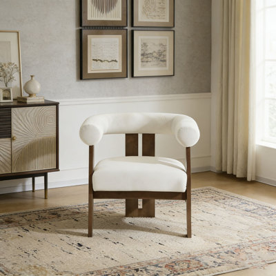 Chaise d'appoint moderne rembourrée avec accoudoirs ronds