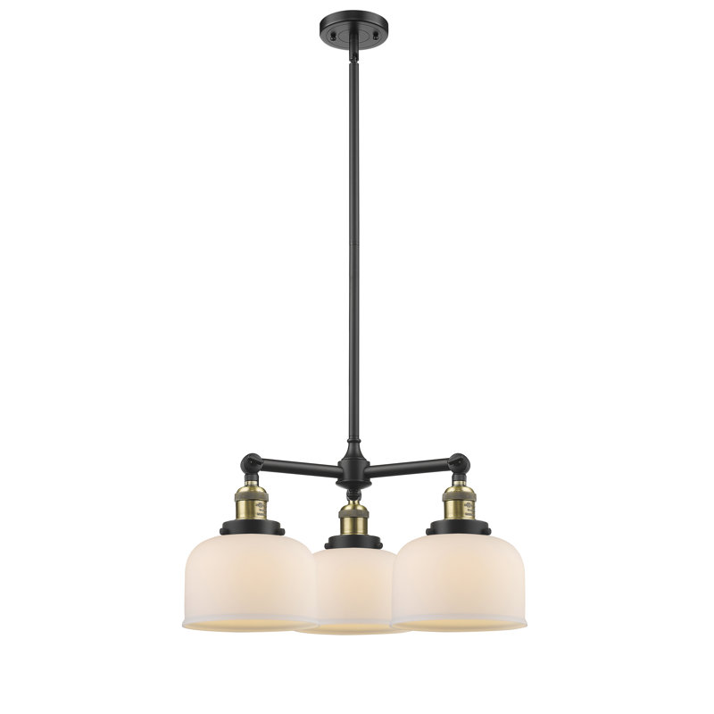 Arakel 3 - Light Dimmable Classic / Traditional Chandelier, Polished Chrome, 3.5 Watt Vintage LED Bulb, Matte White Cased