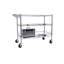 Chariot utilitaire roulant robuste, chariots roulants à 3 niveaux avec roues, avec guidon et tablettes, chariot de rangement 36 po x 18 po x 32 po pour la cuisine, le restaurant, la présentation des plantes, chrome