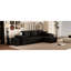 Canapé modulaire gris anthracite avec canapé-lit convertible et rangement, 2 tabourets pour la vie, canapé-lit réversible, tabourets,