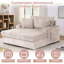 Chaise longue moderne rembourrée avec 2 porte-gobelets, une poche et des coussins-259025187