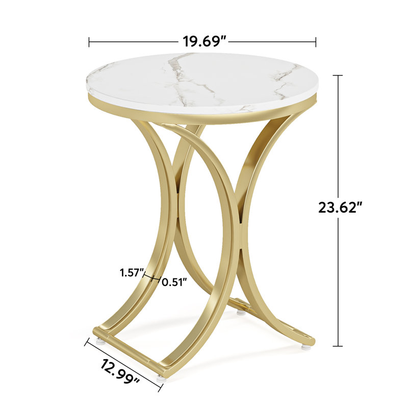 Round End Table Modern Small Coffee Table(Set of 2)