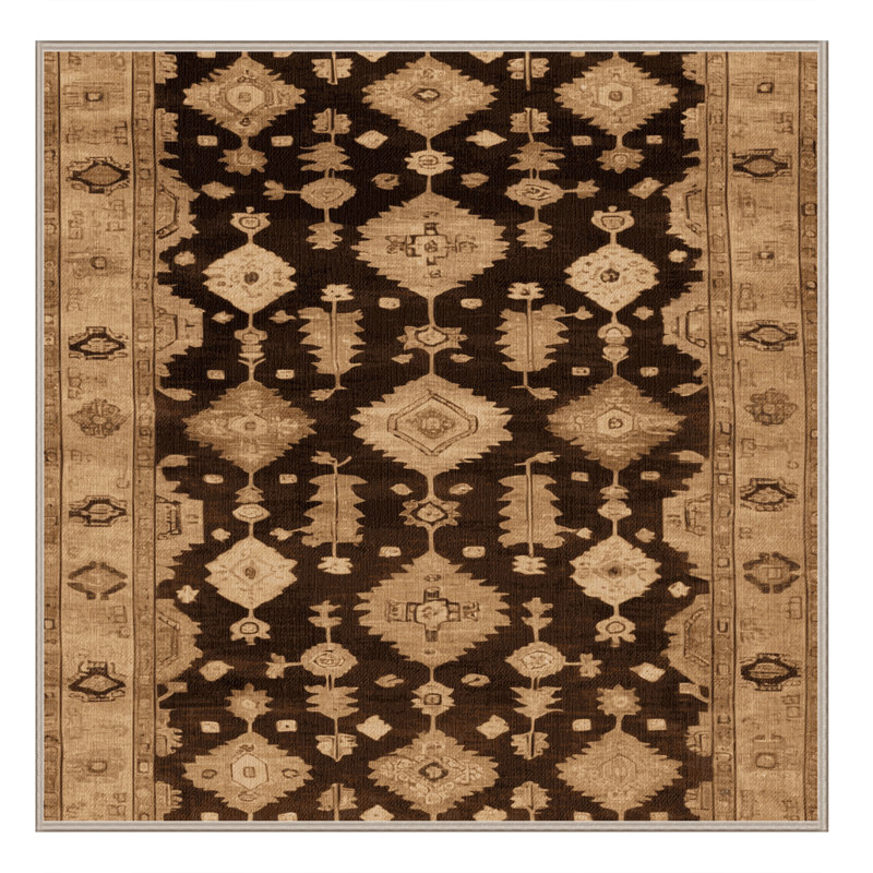 Tapis brun lavable à la machine, Carré 8 pi