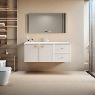 Light luxury cream style bathroom cabinet