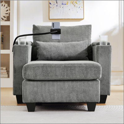 Convertible Chaise Lounge Sofa Bed With USB Ports, Cup Holders, Phone Holder, And Ample Storage For Modern Living