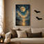 Art mural sur toile Glow Full Moon Over Golden Clouds and Ocean-278136590
