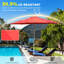 Parasol d'extérieur de 9 pi de couleur rouge brique, imperméable, 8 nervures, inclinable et manivelle pour la terrasse, le jardin, la cour arrière, le parasol de piscine, le patio à bouton-poussoir d'eau, la cour arrière