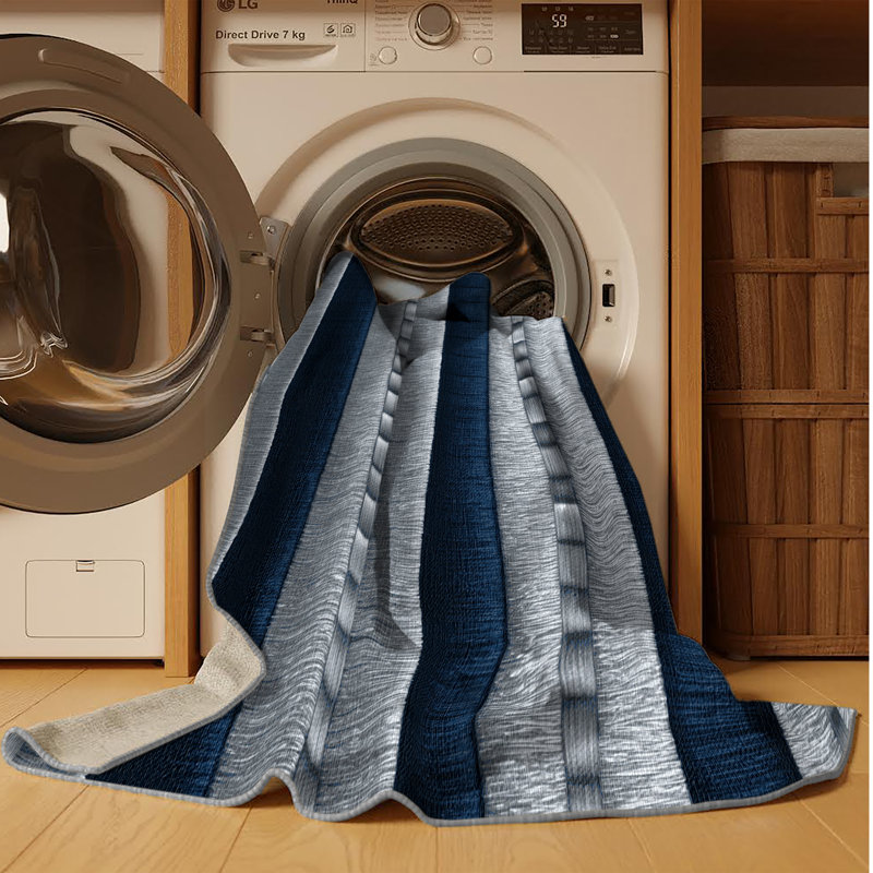 Tapis gris à carreaux lavable à la machine, Rectangle 2 pi x 3 pi
