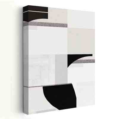 Balanced Geometry In Monochrome I - Abstract Geometric Minimalism Shapes Art