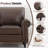 39.4" Wide Rolled Accent Chair Faux Leather Armchair-1275439936