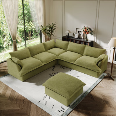 Canapé modulaire en lin mélangé Linen Blend, canapé convertible rembourré Cloud
