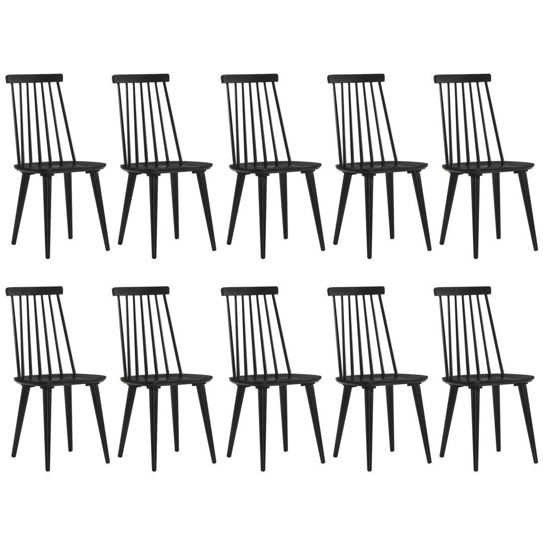 Delphina 17" Wide Contemporary Solid Wood Windsor Slat Back Dining Chair (Set of 10) Laurel Foundry Modern Farmhouse®