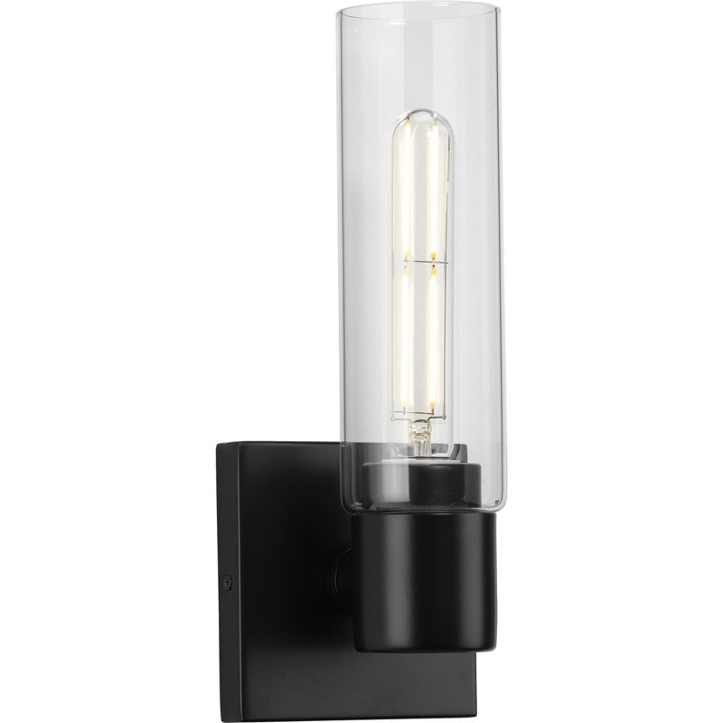 Steel Armed Sconce, Matte Black