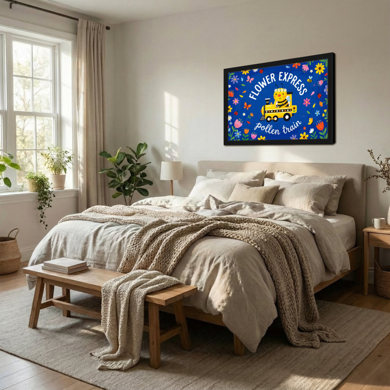 Motif d'abeilles avec train à pollen animaux, H 16 po x l 24 po