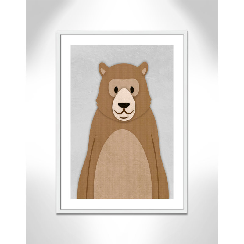 Adhésif décoratif Cheery Bear, 34.5" H x 24.5" W x 1.18" D, Encadré de boîte blanc