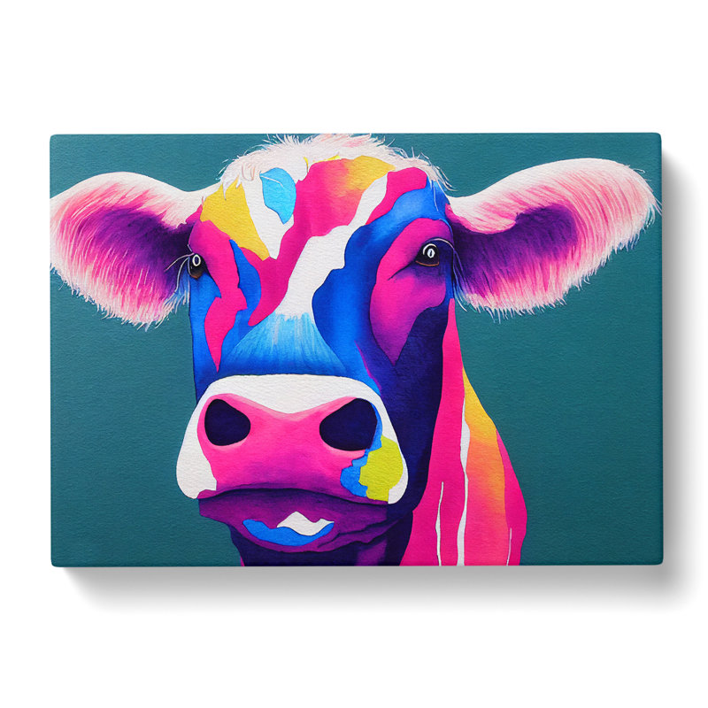 Colourful Cow Vol.3 - Wrapped Canvas Print, 35cm H x 50cm W x 3cm D