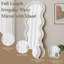 Miroir de plancher pleine longueur Wave - cadre blanc, chambre à coucher, salon, suspendu ou contre un mur