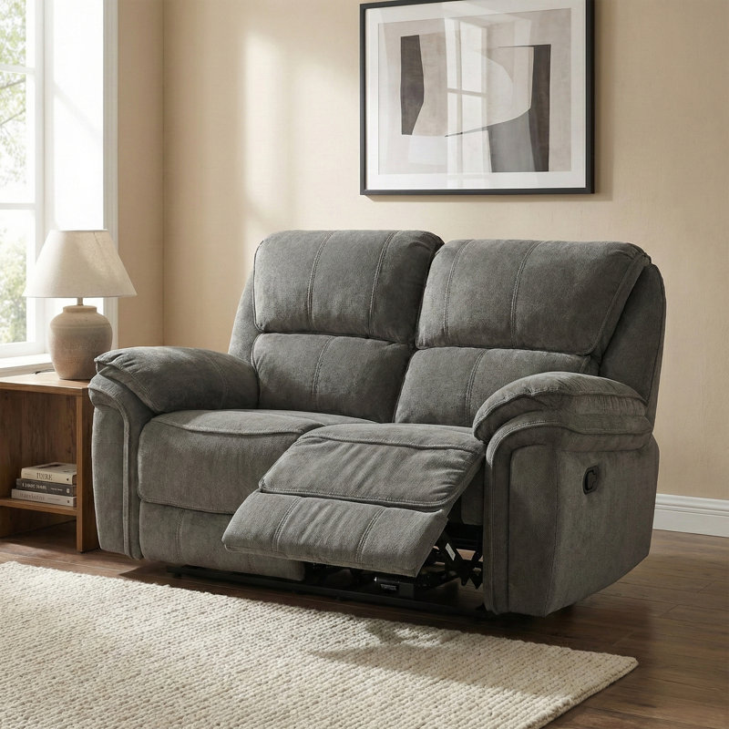 Coonrod 2 Seater Reclining Loveseat, Dark Grey