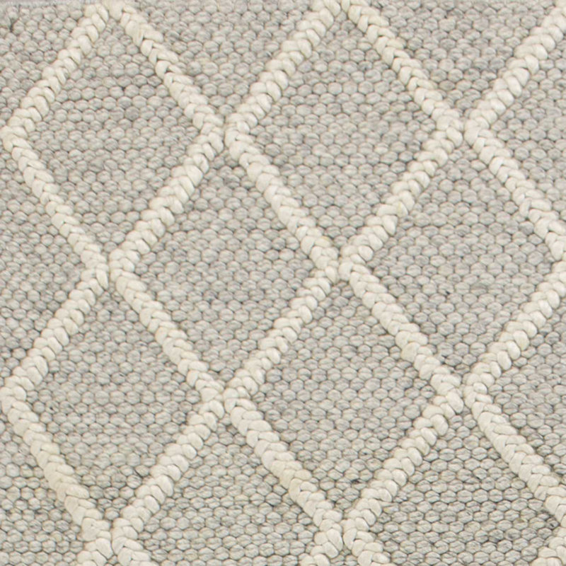 Dasantila Geometric Machine Made Power Loom Rectangle 5' x 7' Wool Area Rug in Gray