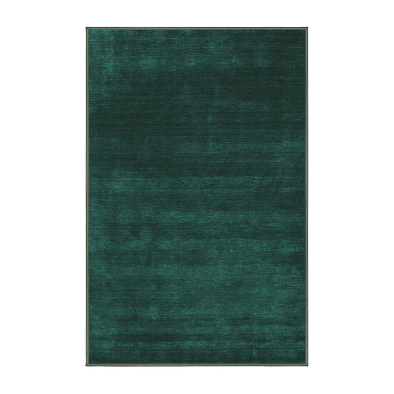 Tapis tissé à la machine en polyester / chenille de couleur unie Jaquarion, Rectangle 2 pi x 3 pi
