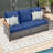 69.7" Wide Outdoor Wicker Patio Sofa, Deep Seating Outdoor Couch With Cushions For Porch Garden-968385611