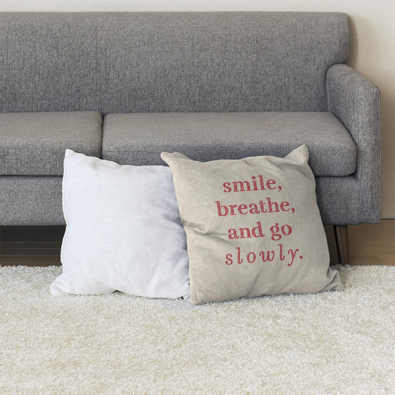 Coussin de sol, 28 po x 28 po, Blanc / Rouge