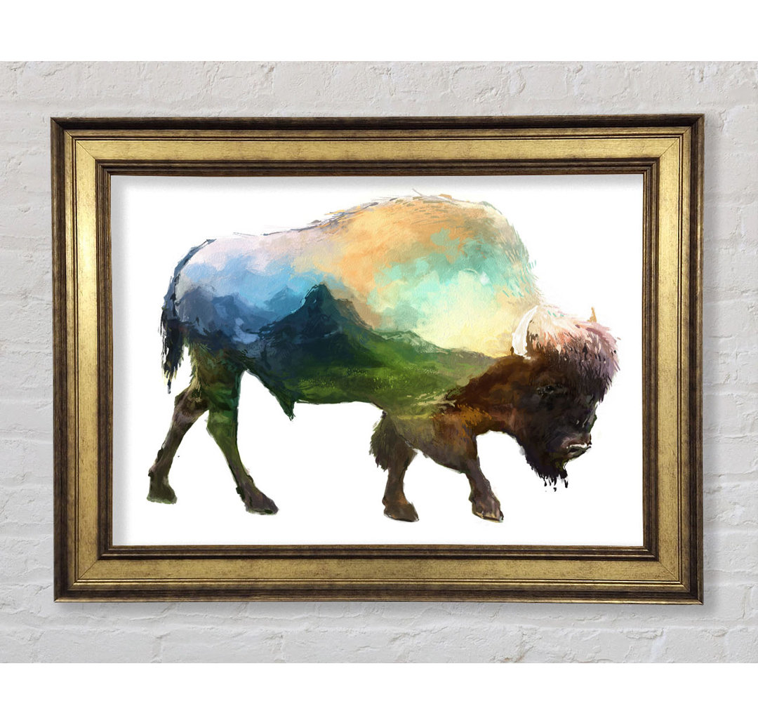 Der Bison des Universums - Einzelne Bilderrahmen Kunstdrucke