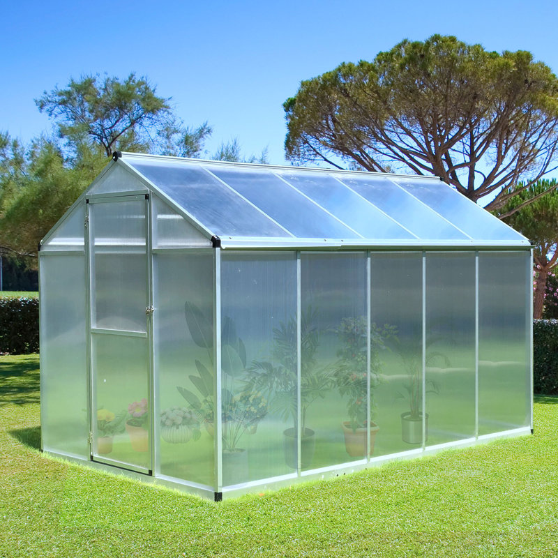 Serre en polycarbonate de 6 pi x 10 pi avec évent en aluminium