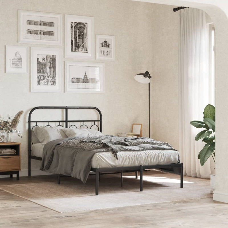 Vidaxl Metal Headboard, 100cm H x 187cm W x 3cm D, White