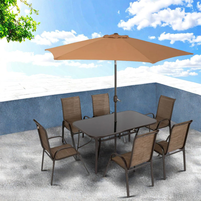 Ensembles de salle à manger de patio moderne, métal et verre trempé, confort et style extérieurs